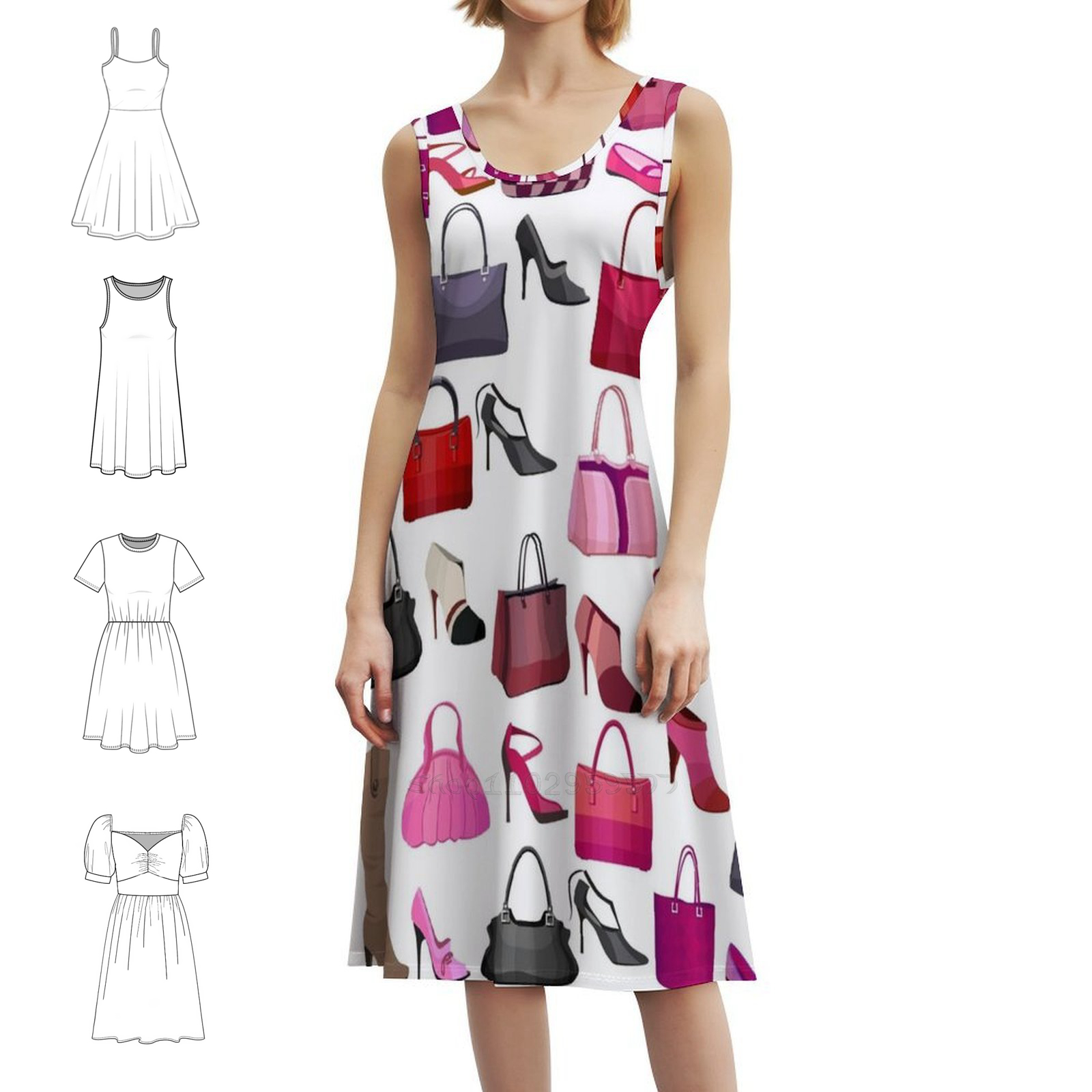 Women Bags Vector - Seamless Pattern With Womans Bags And