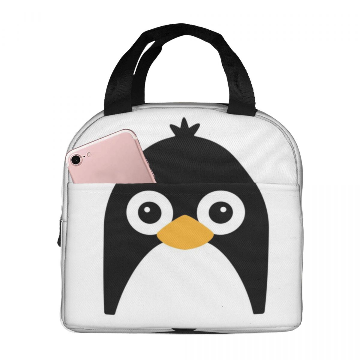 Women Bags Vector - Cute Vector Penguin Insulated Lunch Bag