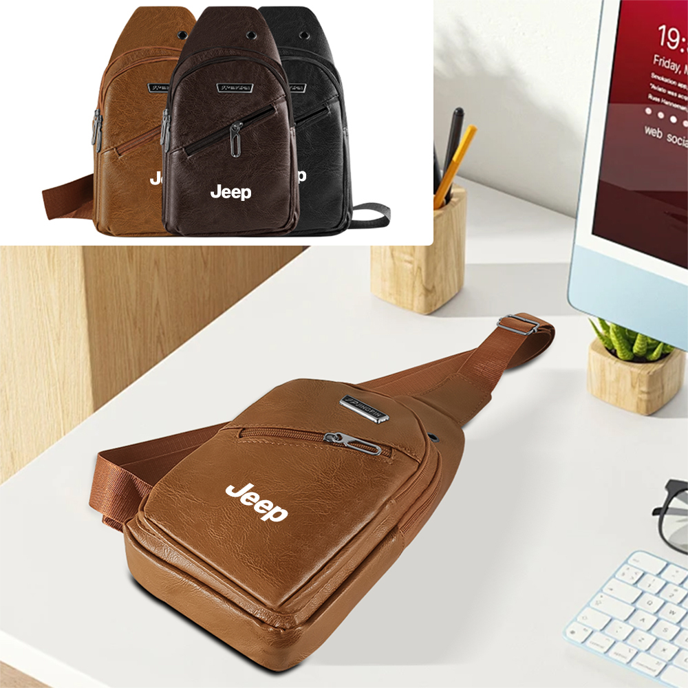 Women'S Jeep Bags - PU Leather Chest Bag Crossbody Pack