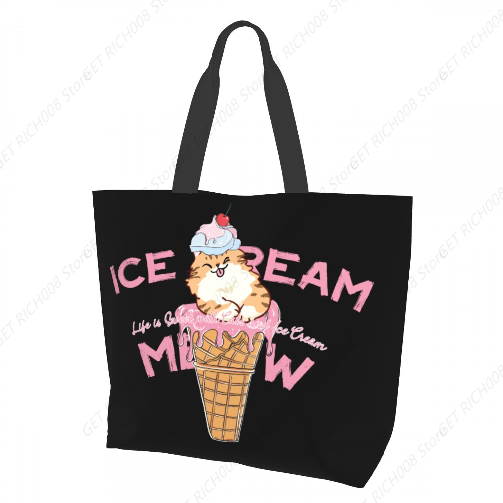 Ice Cream Meow Cat Cute Design - Women Hand Bags For Office recension och pris