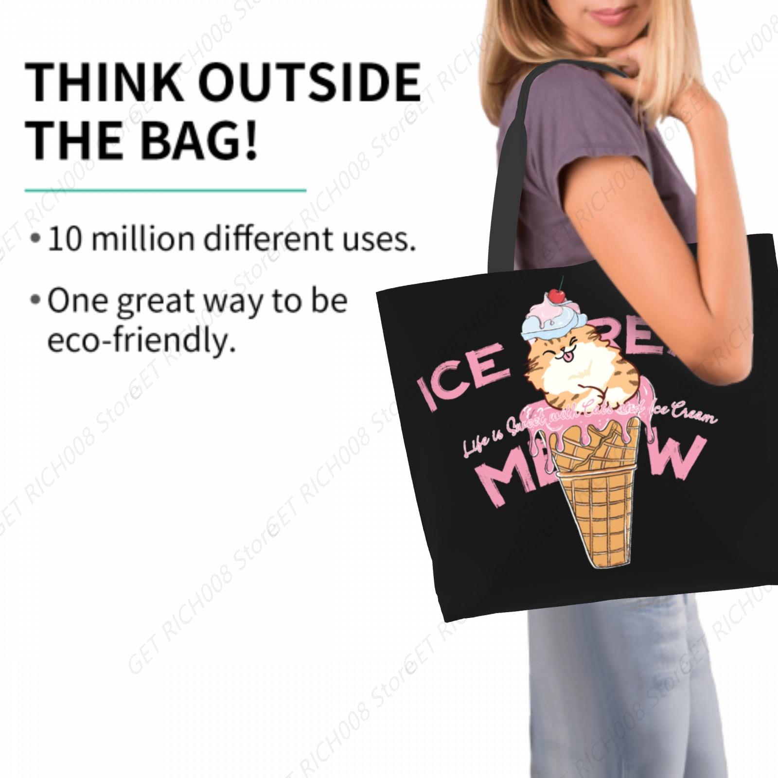 Ice Cream Meow Cat Cute Design - Women Hand Bags For Office recension och pris