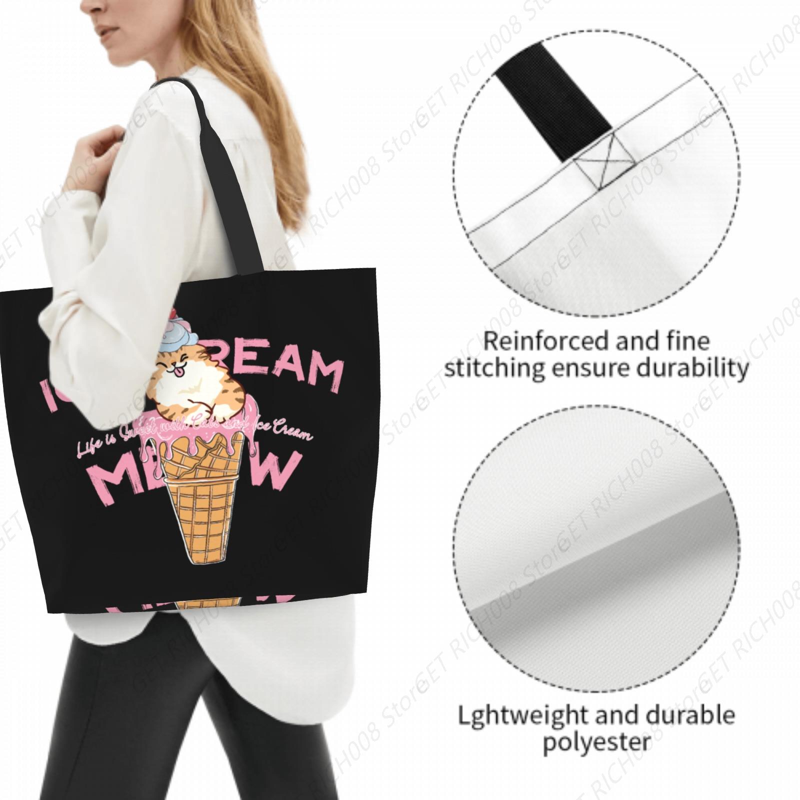 Ice Cream Meow Cat Cute Design - Women Hand Bags For Office recension och pris