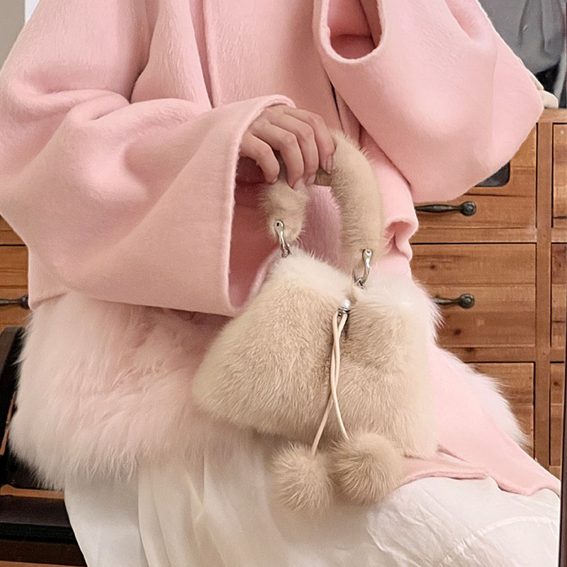 Y2K Real Mink Fur Handbag Wome - Doctor Bag Leather recension och pris