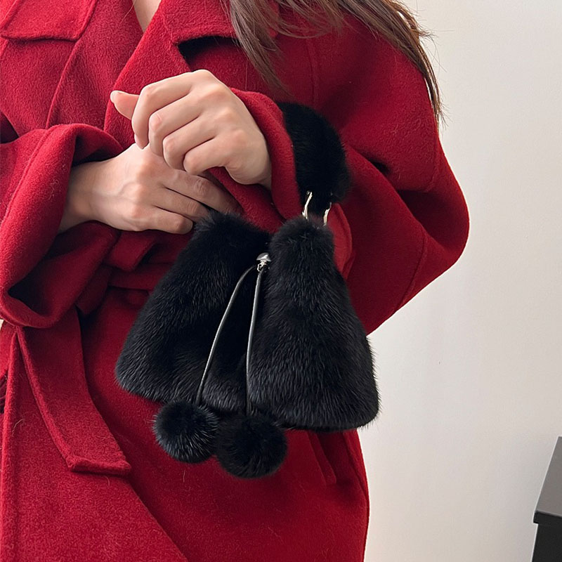 Y2K Real Mink Fur Handbag Wome - Doctor Bag Leather recension och pris
