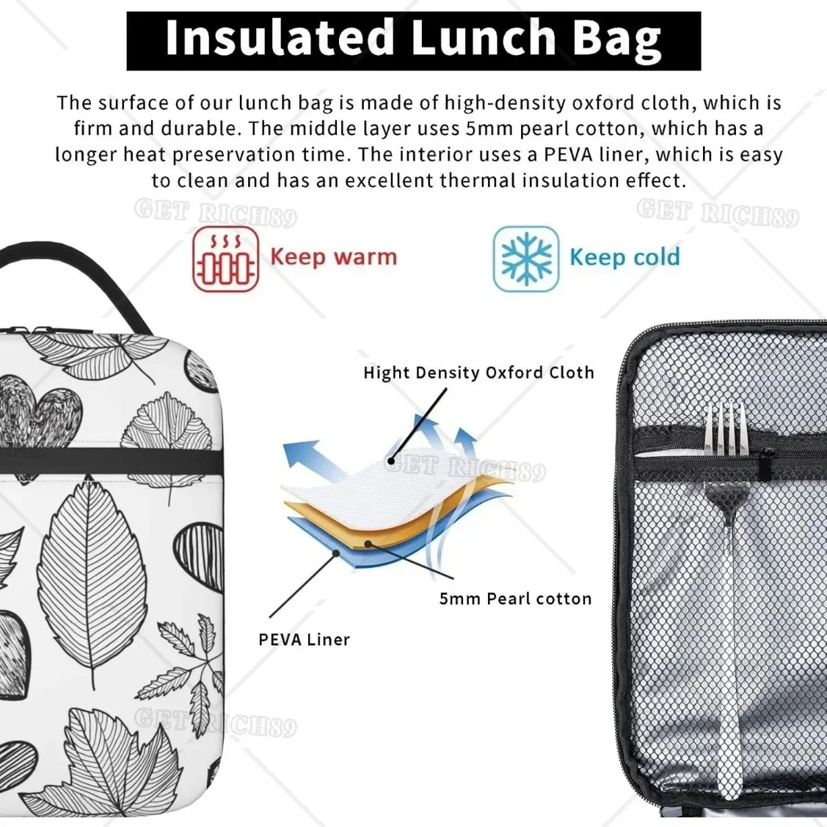 Leaves Hand Drawn Autumn Porta - Women Hand Bags For Office recension och pris