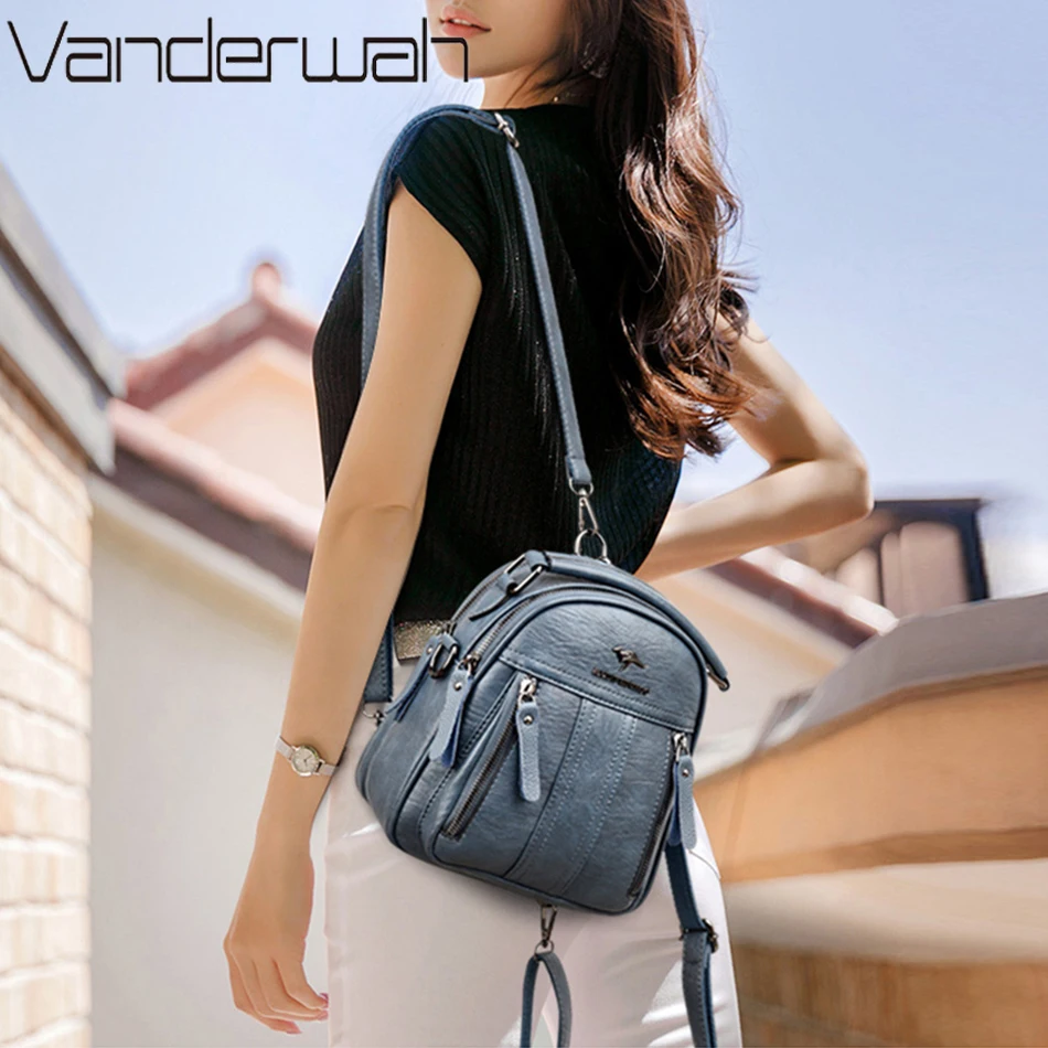 4 In 1 Leather Backpacks Multi - Mini Backpack Women recension och pris