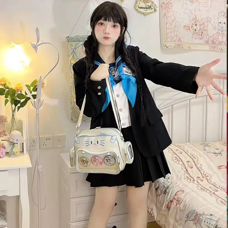 New Y2K Korean Kawaii Cat Ita  - Women Bags White recension och pris