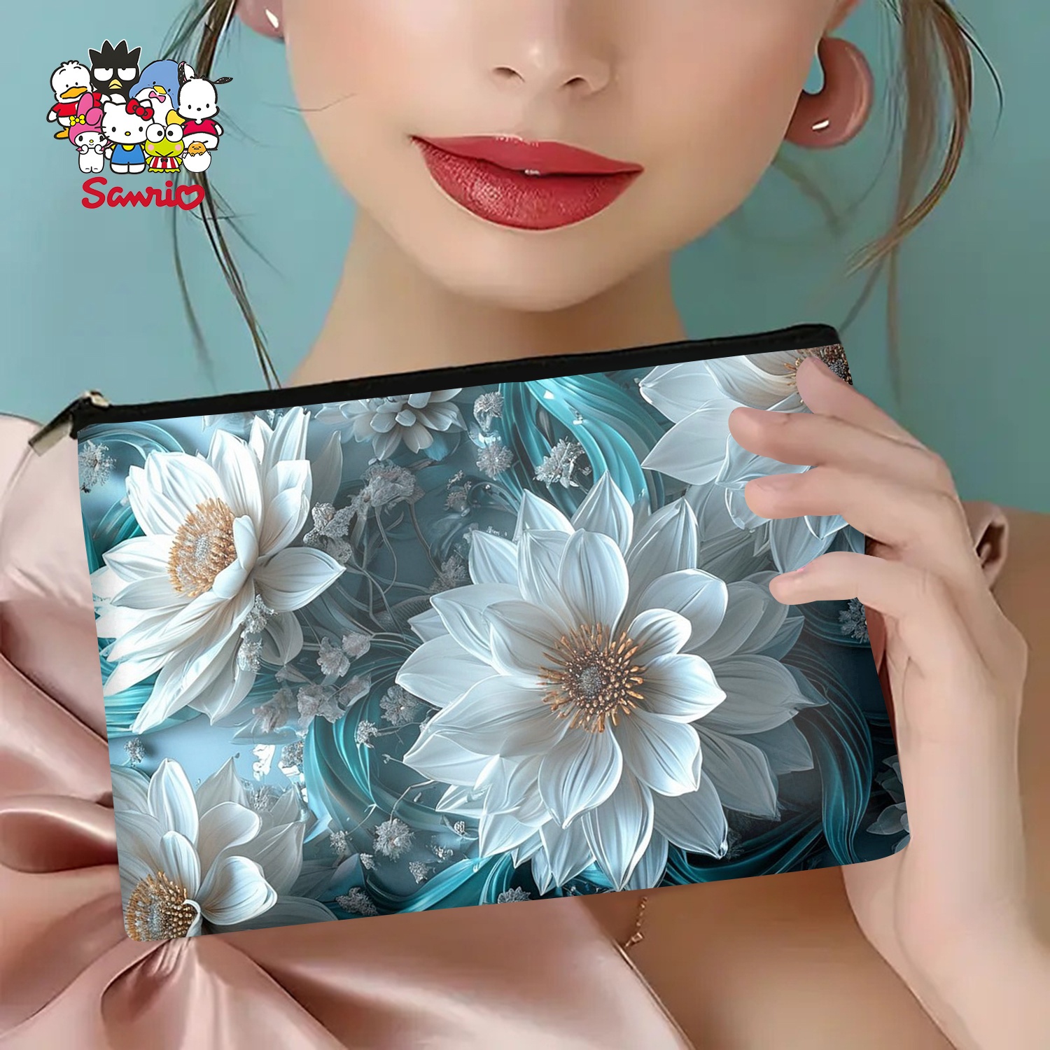 A Blue and white flower makeup - Women Bags White recension och pris