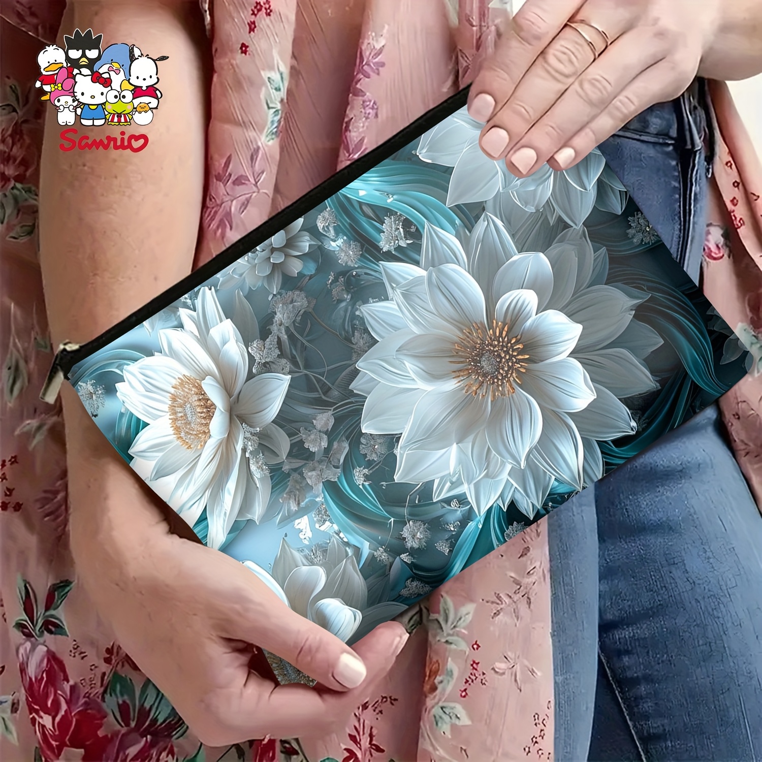 A Blue and white flower makeup - Women Bags White recension och pris