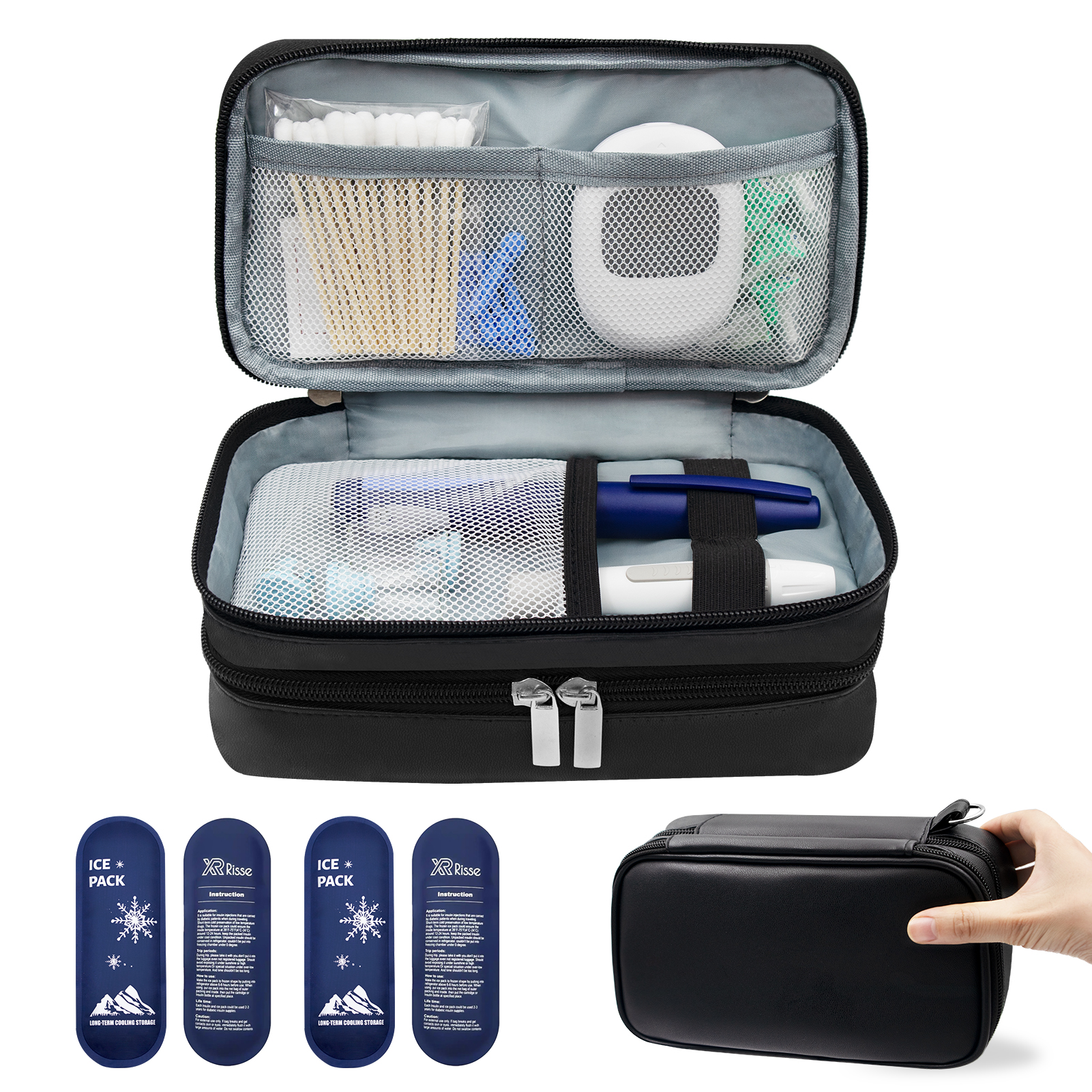 Insulin Bag for Diabetics-Pu L - Doctor Bag Leather recension och pris