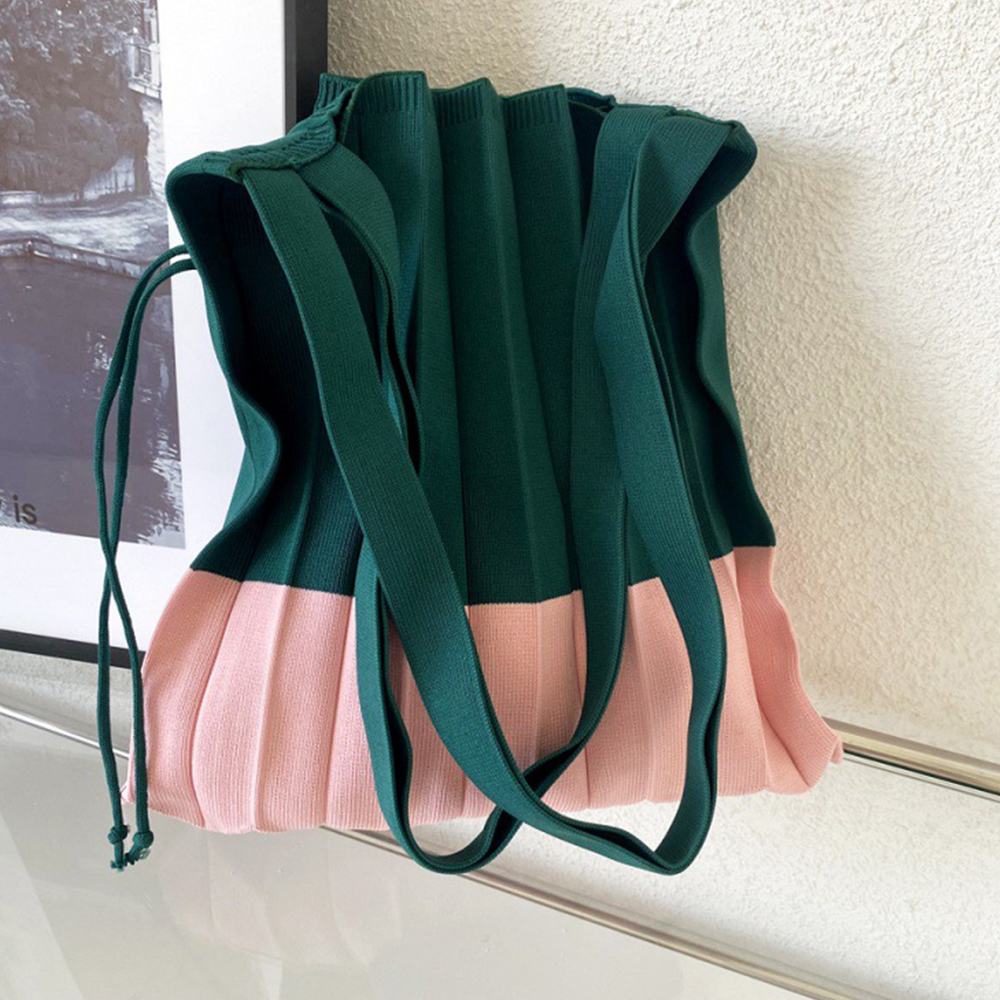 Knitted Foldable Storage Handb - Women Bags White recension och pris