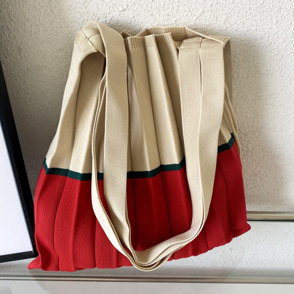 Knitted Foldable Storage Handb - Women Bags White recension och pris